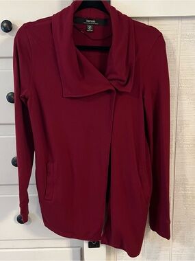 Kensie Women's Burgundy Open-Front Sweater Jacket